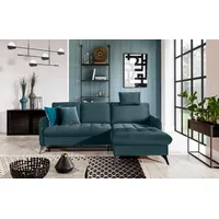 99rooms Lucedale Ecksofa Strukturstoff INARI Türkis Rechts