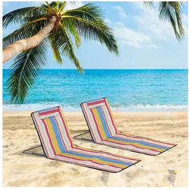 Outsunny Strandliege 2er Set Mehrfarbig