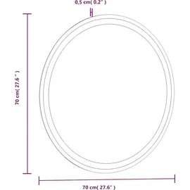 vidaXL LED-Badspiegel 70 cm Rund