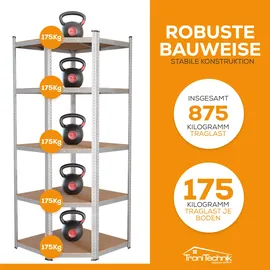 Tronitechnik Schwerlastregal Holz/Metall 40 x 40 x 70 x 70 x 180 cm silber