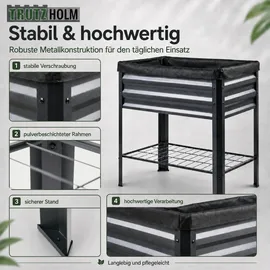 Trutzholm Hochbeet Metall 80 x 51 x 80 cm Schwarz