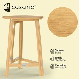 CASARIA Stehtisch Ø 78 x 111 cm natur klappbar