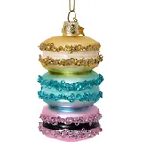 SIKORA Weihnachtsbaumkugel Macarons besondere Weihnachtskugel Glas Anhänger – BS532, Christbaumschmuck Deko - traditionell, witzig & außergewöhnlich