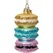 SIKORA Weihnachtsbaumkugel Macarons besondere Weihnachtskugel Glas Anhänger – BS532, Christbaumschmuck Deko - traditionell, witzig & außergewöhnlich