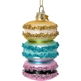 SIKORA Weihnachtsbaumkugel Macarons besondere Weihnachtskugel Glas Anhänger – BS532, Christbaumschmuck Deko - traditionell, witzig & außergewöhnlich