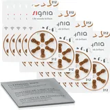 120x Signia Hörgerätebatterien PR41 312 braun (20x 6er Blister) +Reinigungstuch