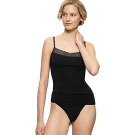 Triumph Spaghettitop mit Spitzenbesatz Modell 'Feel of Modal', Black, M