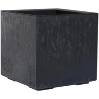 Siena Garden Blumenkasten, schwarz Kunststoff, 40x40x40 cm stabil, wetterbeständig,