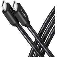 AXAGON Handy Ladekabel USB-C® - 1x USB-C® 2.0] 2,5 m, PD 240 W 5 A, ALU Schwarz (2.50 m, USB 2.0
