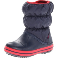 Crocs Winter Puff Kids, Unisex - Kinder Schneestiefel, Blau (Navy/Red), 34/35 EU