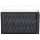vidaXL Hocker mit Kissen Poly Rattan 53×53×30 cm Braun