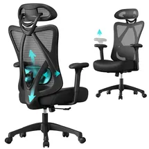 Songmics Bürostuhl Textil schwarz