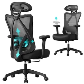 Songmics Bürostuhl Textil schwarz