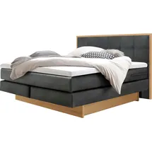 Hasena Boxspringbett »Ottawa« inkl. 2 Bettkästen mit gedämpftem Selbsteinzug, braun Anthrazit, Liegefläche:180 x 200 cm, Topper:Base-Topper