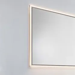 Sprinz Abdeckrahmen 160 cm mit LED Beleuchtung, Weißlichtadaption und Dimmung, Badmöbel, alu matt