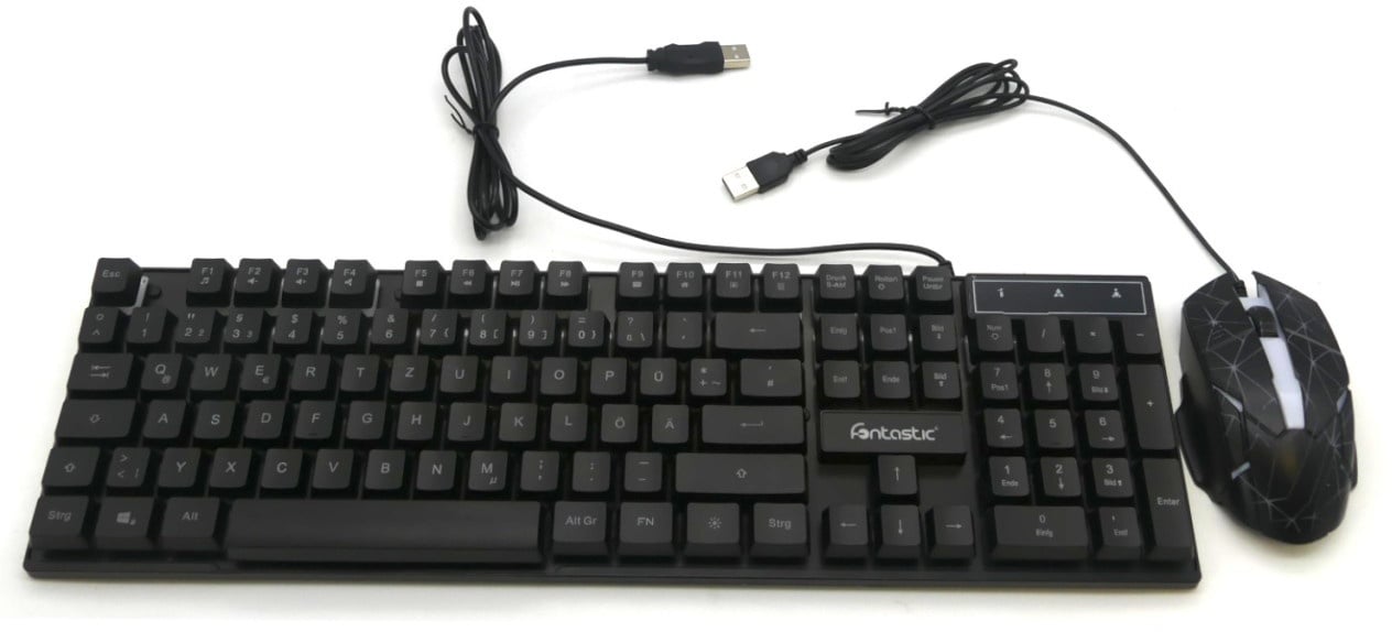 Fontastic "Terax" Gaming Tastatur und Maus Set QWERTZ Kabelgebunden USB Plug ...