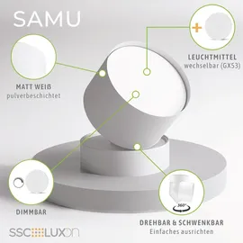 SSC-LUXon 4er Set 6,0 W rund weiß Aluminium