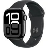 Apple Watch Series 10 GPS 42 mm Aluminiumgehäuse diamantschwarz Sportarmband schwarz M/L