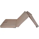 nana shop Klappmatratze, Gästematratze klappbar, 3-teilige Faltmatratze, Höhe 10 cm, Faltbare Matratze, Klappbett, Bandscheibenwürfel (Beige, 200x70x10)