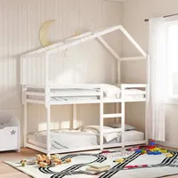 vidaXL Dach für Kinderbett Weiß 203x95,5x142 cm Massivholz Kiefer