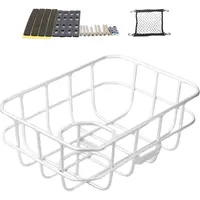 Hellery Fahrradkorb für Transport, Gepäckträger Vorne, Fahrradzubehör, Weißes Eisenblech