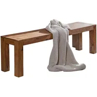 FineBuy Holzbank Palisander Braun 120 x 40 x 48 cm