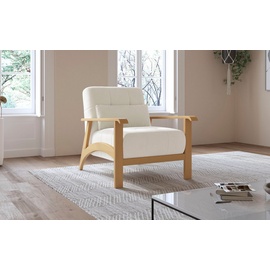 sit&more Sessel »Billund«, Armlehnen aus eichefarbigem Buchenholz, verschiedene Bezüge und Farben beige