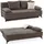 luma-home schönes für dein zuhause Dauer-Schlafsofa 202 cm, Couch mit Topper Bettkasten Wellenunterfederung in Braun / 15158
