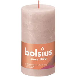 Bolsius Rustik Stumpenkerze 13 x 6.8 cm nebliges rosa
