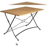 METRO PROFESSIONAL Gastro Tisch klappbar Baviera, Akazienholz/Stahl, 120 x 80 cm, natur/schwarz