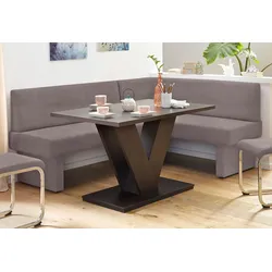 Eckbank HOME AFFAIRE, braun (cappuccino), B:152cm H:89cm T:202cm, Microfaser (Zusammensetzung: 100% Polyester), Sitzbänke
