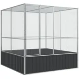 vidaXL Vogelkäfig Voliere 211 x 207 x 212 cm silber