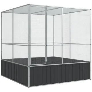 vidaXL Vogelkäfig Voliere 211 x 207 x 212 cm silber