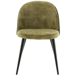 Velvet Esszimmerstuhl Velour grün, schwarz.