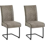 byLIVING Esszimmerstuhl MARIA-XXL, 2-er Set, Bezug taupe, Gestell Metall schwarz