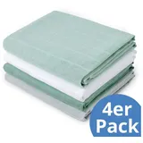 Makian Mullwindel / Mulltuch 4er Pack, 70 x 70 cm - Iceberg Green/Weiß/Mint/Grau