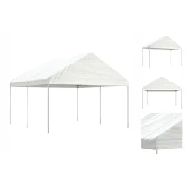 vidaXL Pavillon mit Dach Weiß 4,46x4,08x3,22 m Polyethylen