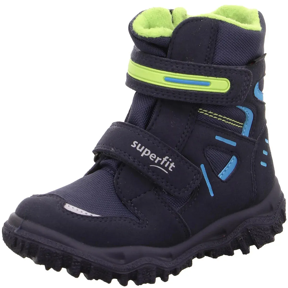 Gore-Tex Husky2 Klett Kinder Wasserdichter Winterstiefel mit Warmfutter, Blau/Grün