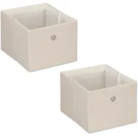 Relaxdays Aufbewahrungsbox, kleine Ordnungsbox aus Stoff, 2er-Set, HBT: 16