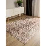 benuta Teppich George, rechteckig, Höhe: 5 mm, Vintage-Look, Kurzflor, Teppich Wohnzimmer, Schlafzimmer, Waschbar braun rechteckig | 60 cm x 120 cm x 5 mm