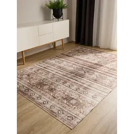 benuta Teppich George, rechteckig, Höhe: 5 mm, Vintage-Look, Kurzflor, Teppich Wohnzimmer, Schlafzimmer, Waschbar braun rechteckig | 60 cm x 120 cm x 5 mm
