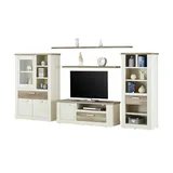 Möbel Kraft Wohnwand Viareggio ¦ weiß ¦ Maße (cm): B: 346,4 H: 182 T: 52.0