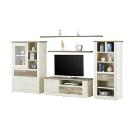 Möbel Kraft Wohnwand Viareggio ¦ weiß ¦ Maße (cm): B: 346,4 H: 182 T: 52.0