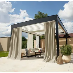 Vorhang nach Maß NEUTEX FOR YOU "Outdoorvorhang SOLERO", beige, B:152cm H:190cm, Jacquard, Obermaterial: 100% Polyacryl, Gardinen nach Maß, Uni Outdoorvorhang mit leichter Struktur