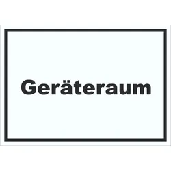 HB-Druck Geräteraum Schild mit Text Schuppen waagerecht A2 Rückseite selbstklebend