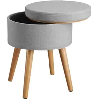 Tectake Sitzhocker Yara gepolstert in Leinenoptik 42,5 x 45,5 x 42,5 cm Grau