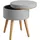 Tectake Sitzhocker Yara gepolstert in Leinenoptik 42,5 x 45,5 x 42,5 cm Grau