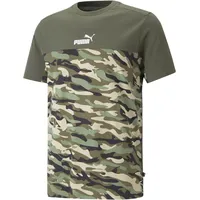 Puma Essentials Block Camouflage T-Shirt Herren 73 green moss L