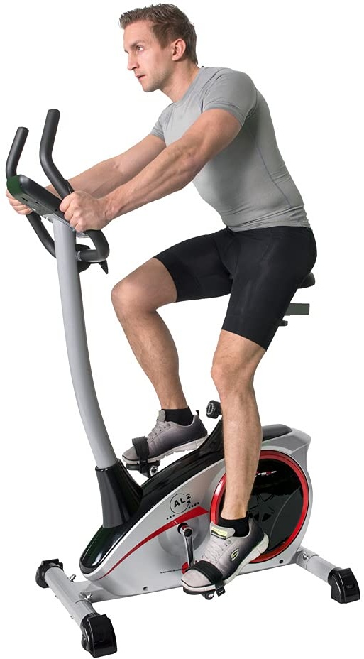 Christopeit Sport Fahrrad-Heimtrainer AL 2 Silber - 24-Stufig, bis 150kg Gewicht, 9kg Magnet-Bremssystem, LCD-Display