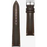 STERNGLAS - STRAP - Lederarmband - Bridle dunkelbraun - silber / 20 MM